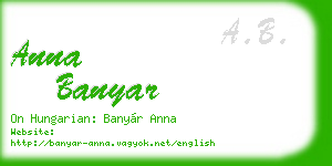 anna banyar business card